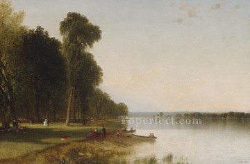 John Frederick Kensett Painting - Summer Day On Conesus Lake Luminism scenery John Frederick Kensett